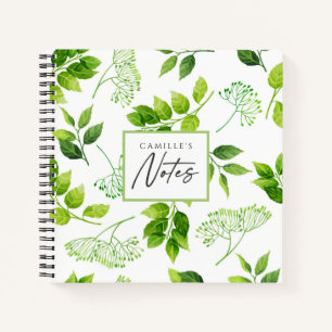 Rustic Wildflower Greenery Pattern Pocket Folder Notebook