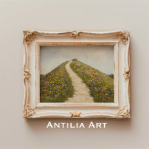 Rustic Wildflower Hill Painting Flower Meadow
