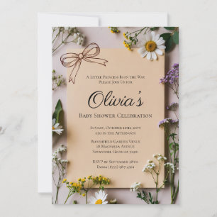 Rustic Wildflower Little Princess Baby Shower Invitation