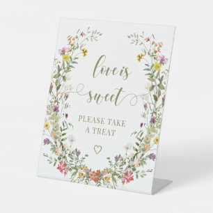 Rustic Wildflower Love is Sweet Wedding Treat Sign