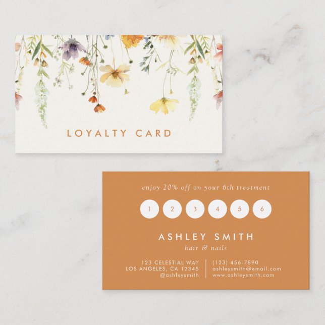 Rustic Wildflower Loyalty Card (Front/Back)