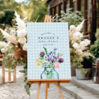 Rustic Wildflower Mason Jar Baby Shower Sign