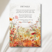 Rustic Wildflower Meadow Fall Wedding Details