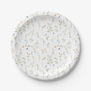 Rustic Wildflower Meadow Flower Wedding in Bloom Paper Plate