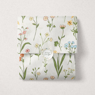 Rustic Wildflower Meadow Hand Drawn Multicolored Tissue Paper