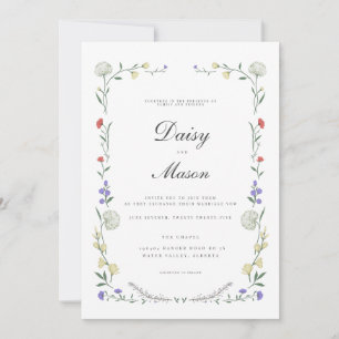 Rustic Wildflower Meadow-Inspired wedding Invitation