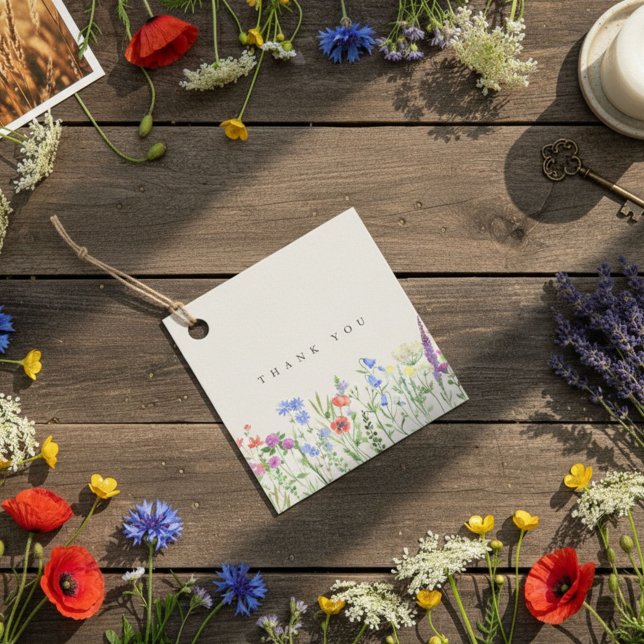 Rustic Wildflower Meadow Wedding  Favour Tags (Rustic Wildflower Meadow Wedding Favor Tags)