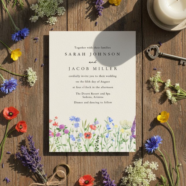 Rustic Wildflower Meadow Wedding Invitation (Rustic Wildflower Meadow Wedding Invitation)