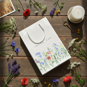 Rustic Wildflower Meadow Wedding  Medium Gift Bag