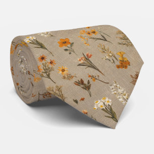 Rustic Wildflower Mix in Warm Neutrals Tie