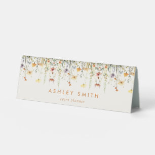 Rustic  Wildflower Name Plate Desk Sign