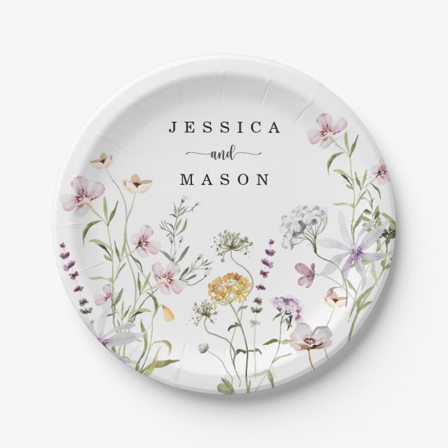 Rustic Wildflower Paper Plate (Front)