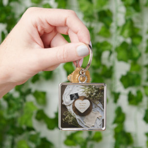 Rustic wildflower pregnancy announcement keepsake  key ring