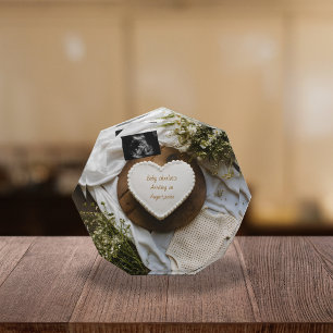 Rustic wildflower pregnancy announcement keepsake  photo block