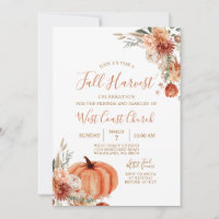 Rustic Wildflower Pumpkin Fall Harvest Celebration