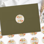 Rustic Wildflower Rich Colourful Floral Wedding Classic Round Sticker<br><div class="desc">Rustic wildflower wedding stickers with bride and groom names and wedding date in elegant typography, for your invitation envelope seals, favour stickers etc. The stickers have a floral border of vibrant vintage botanical wild flowers and detailed blooms in rich, warm earthy neutral tones. A gorgeous design with summer and fall...</div>