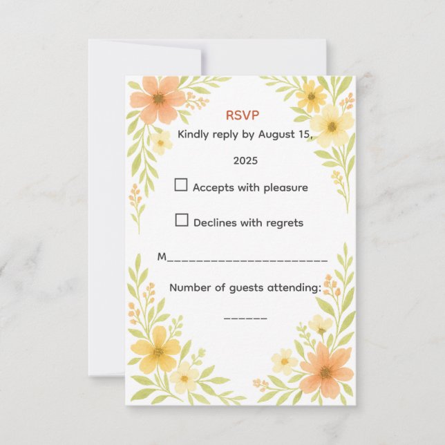 Rustic Wildflower RSVP Card (Front)