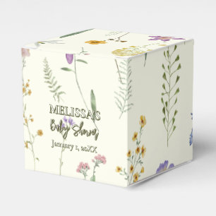 Rustic wildflower sage green baby shower favour box