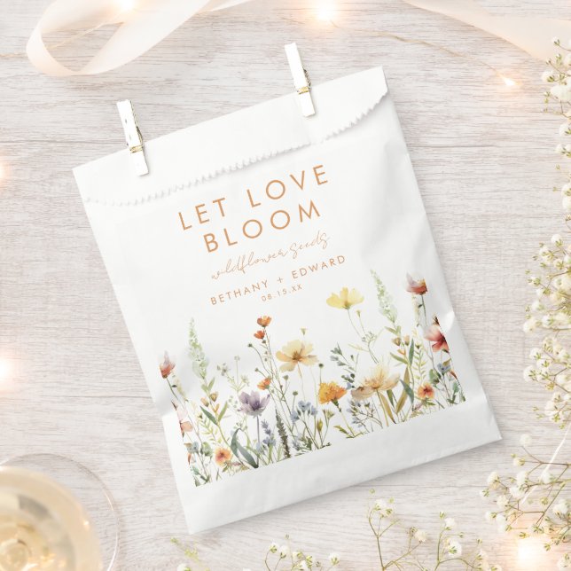 Rustic Wildflower Seeds Wedding Favour Bag (Clipped)