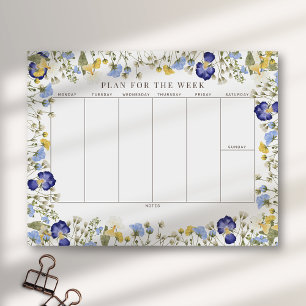 Rustic Wildflower Tearawy Weekly Planner Notepad