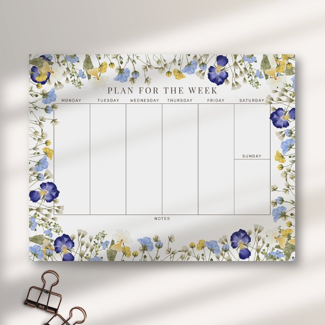 Rustic Wildflower Tearawy Weekly Planner Notepad (Creator Uploaded)
