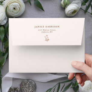 Rustic Wildflower Terracotta Boho Wedding Envelope