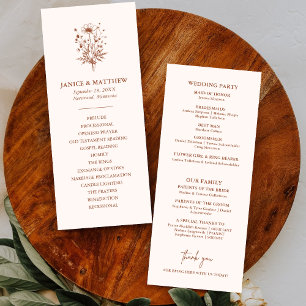 Rustic Wildflower Terracotta Boho Wedding Program