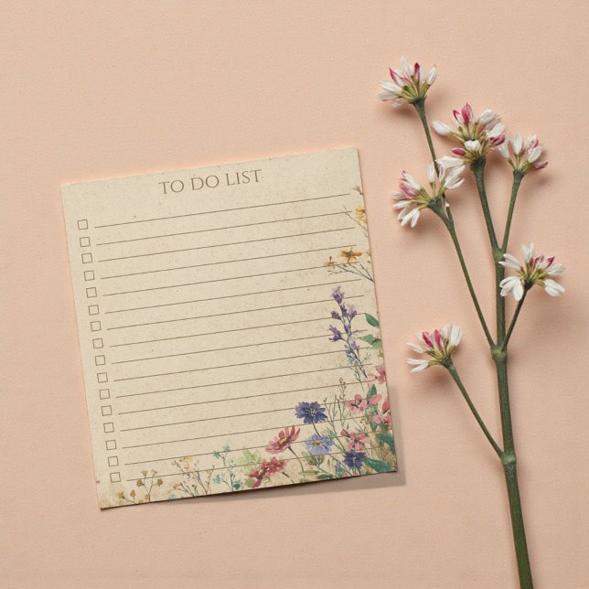 Rustic Wildflower To Do List Teacher Nature Gift Notepad (Rustic Wildflower To Do List Teacher Nature Gift Notepad)