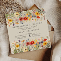 Rustic Wildflower Warm Floral Bridesmaids Luncheon