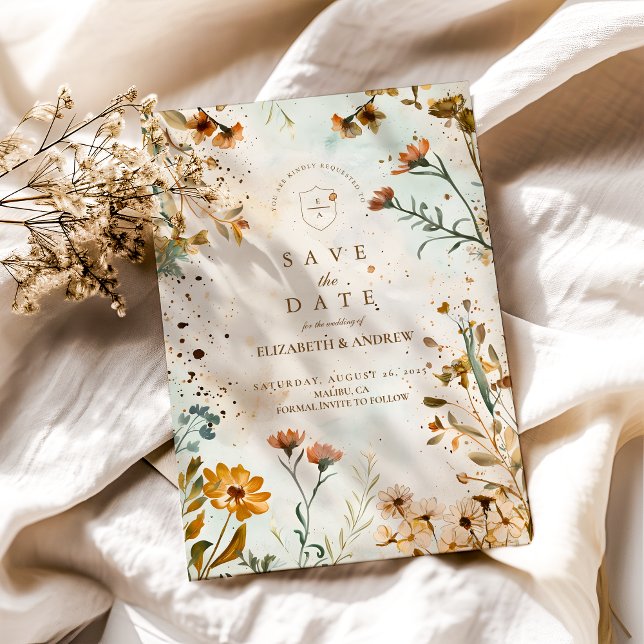 Rustic Wildflower Watercolor Wedding Save The Date (Creator Uploaded)