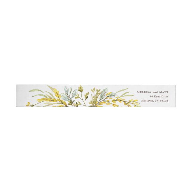 Rustic Wildflower Watercolor Wreath Wedding Wrap Around Label (Individual)