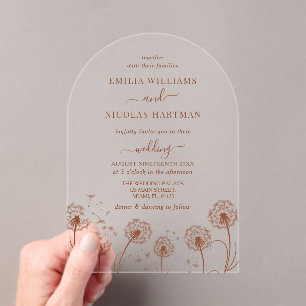 Rustic Wildflower Wedding Acrylic Invitations