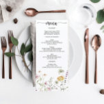 Rustic Wildflower Wedding Bridal Shower Menu<br><div class="desc">This beautiful menu is perfect for your next event! Easily edit the menu items and display this beautiful design on each plate!

See the entire Wildflower collection for more matching items!</div>