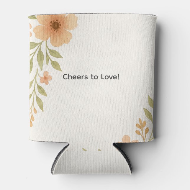 Rustic Wildflower Wedding Can Coolers (Front)