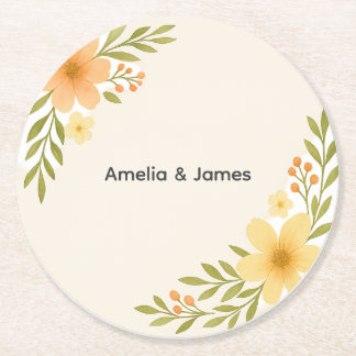 Rustic Wildflower Wedding Coasters