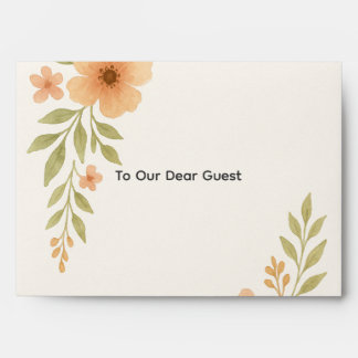 Rustic Wildflower Wedding Envelope