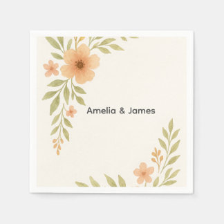 Rustic Wildflower Wedding Napkin