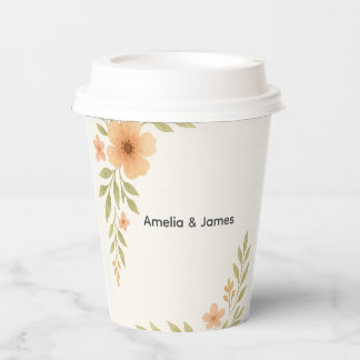 Rustic Wildflower Wedding Paper Cups