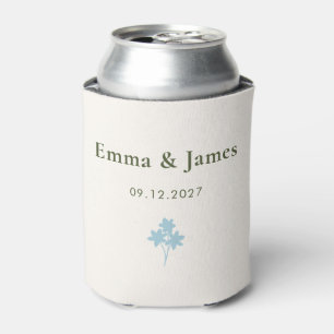 Rustic Wildflower Wedding Personalised Floral Can Cooler