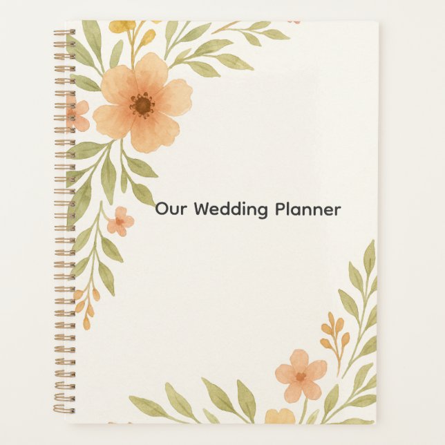 Rustic Wildflower Wedding Planner Notebook (Front)