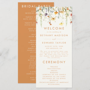 Rustic Wildflower Wedding Programme
