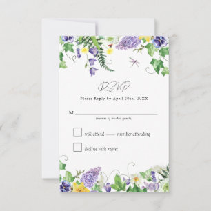 Rustic Wildflower Wedding RSVP Card