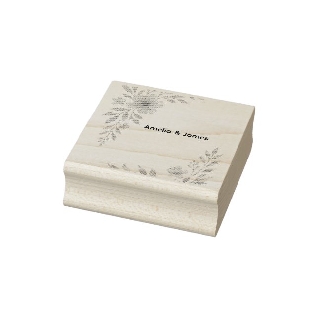 Rustic Wildflower Wedding Rubber Stamp  (Stamp)