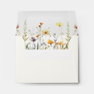 Rustic Wildflower Wedding Self-Addressed RSVP Envelope