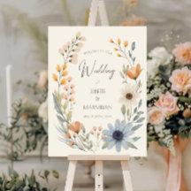 Rustic Wildflower Wreath Garden Wedding Welcome