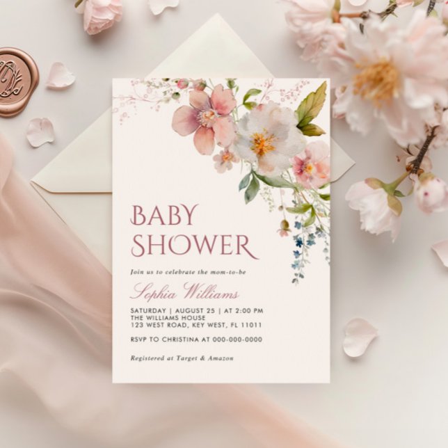 Rustic Wildflowers Baby Shower Invitation (Creator Uploaded)