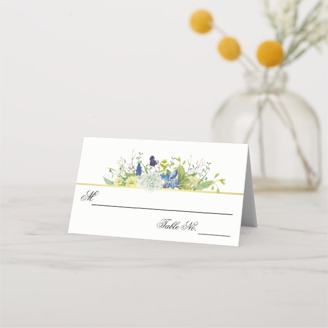Rustic Wildflowers Boho Floral Place Card (Front)
