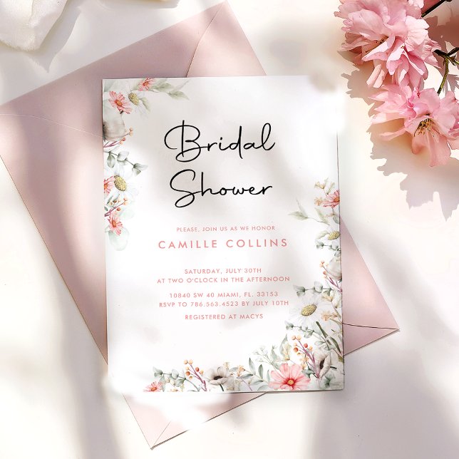 Rustic Wildflowers Bridal Shower Invitation (Creator Uploaded)