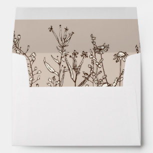 Rustic Wildflowers Fall Floral Wedding Envelope