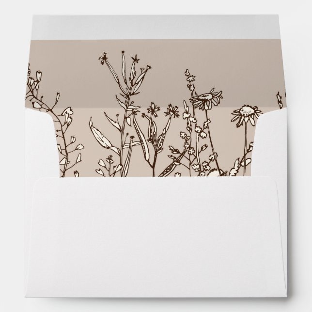 Rustic Wildflowers Fall Floral Wedding Envelope (Back (Bottom))